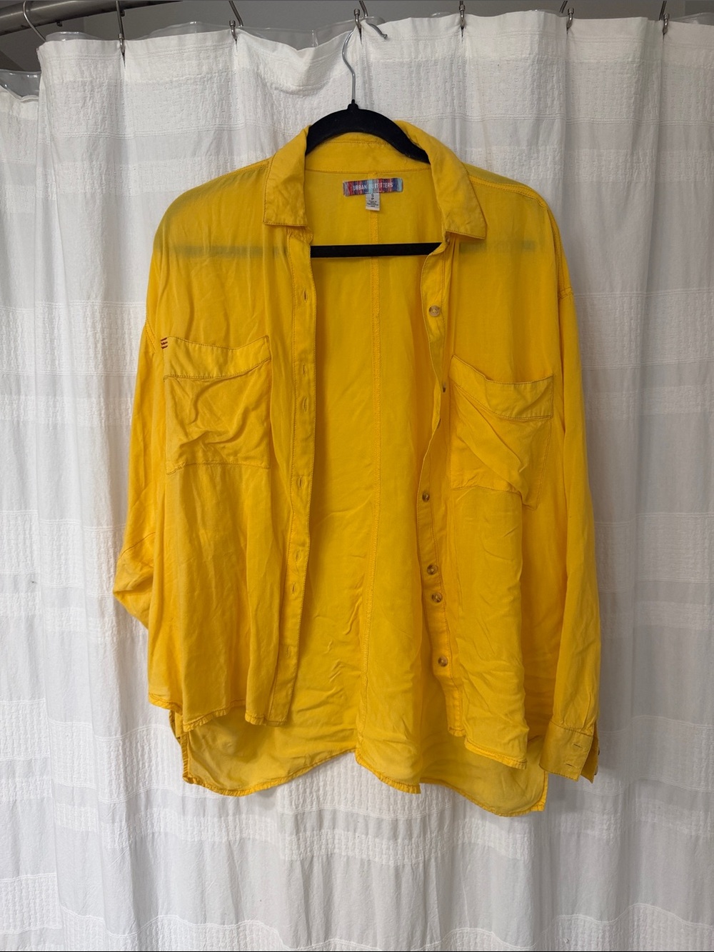 Urban Outfitters Yellow Oversized Button-Down Shirt